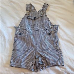 Janie and Jack Seersucker Overalls